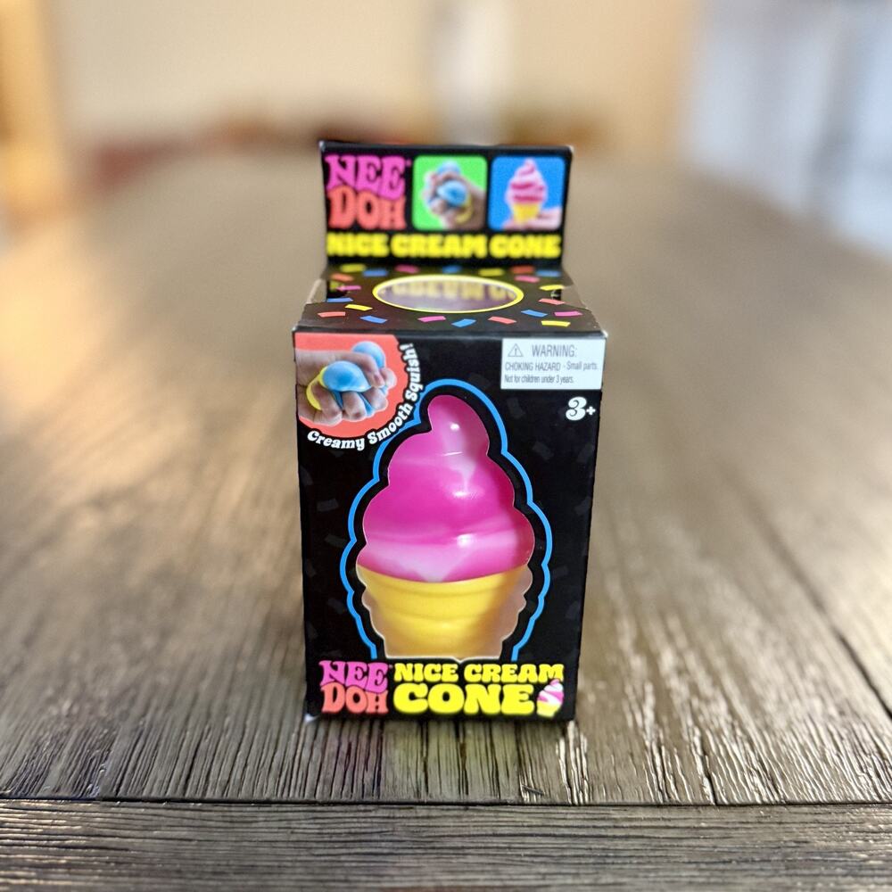 Complete 3 Set - Nee Doh Nice Cream Cone Pink Blue and Orange Color New In Box - Picture 3 of 13